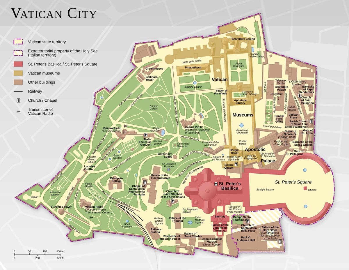 mapa do Vaticano