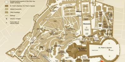 Mapa de escavacións oficina cidade do Vaticano